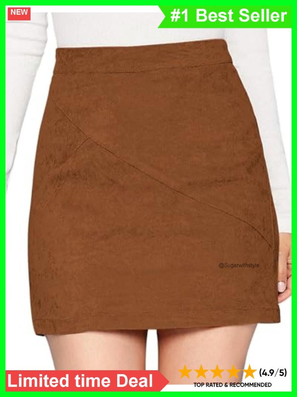Mini Faux Suede High Waist Skirt Formfitting Versatile